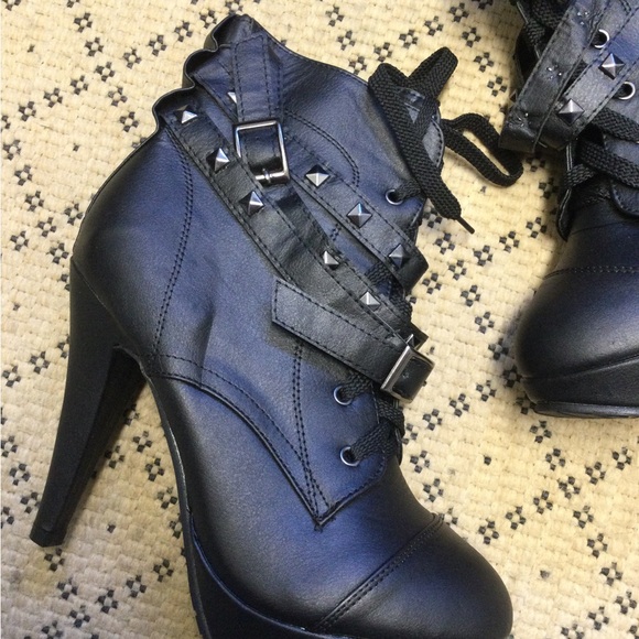🖤Stiletto Heel Platform Motorcycle Boots 🏍️ - Picture 8 of 13